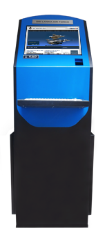 blue information kiosk